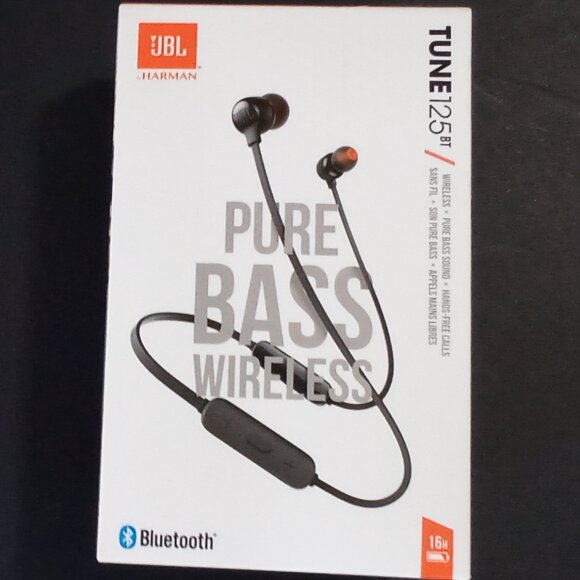 JBL TUNE 125BT  WIRELESS BLUETOOTH EARBUDS BLACK Model # JBLT125BTBLKAM - Picture 1 of 15